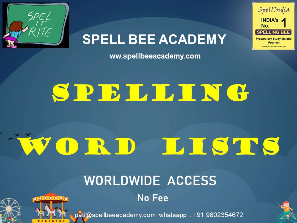 spelling word lists for class